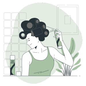 Illustration of a woman with natural hair after using Nairobi natural hair products from Jaber Organics